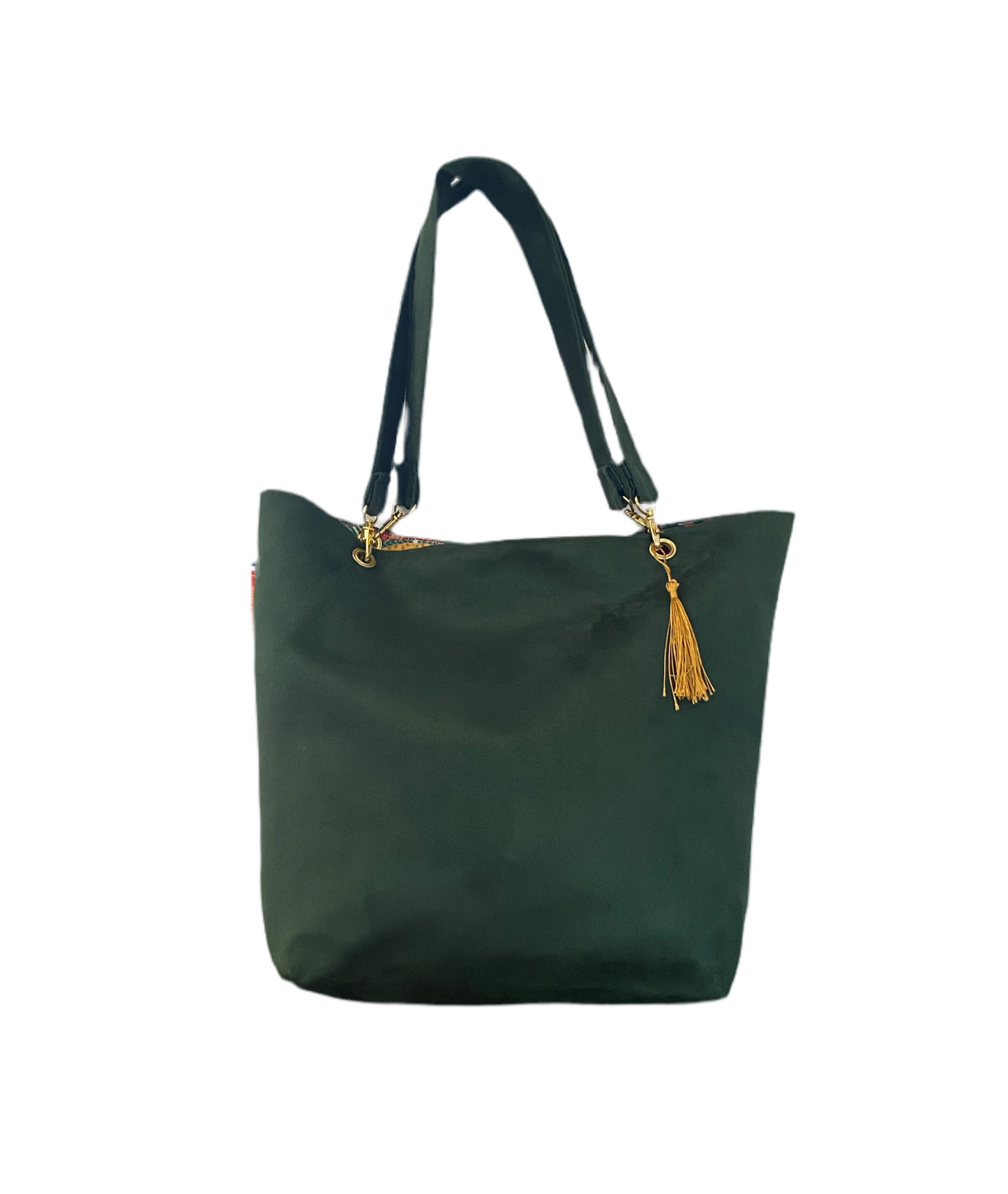 Sac cabas en suédine vert sapin Hortensia