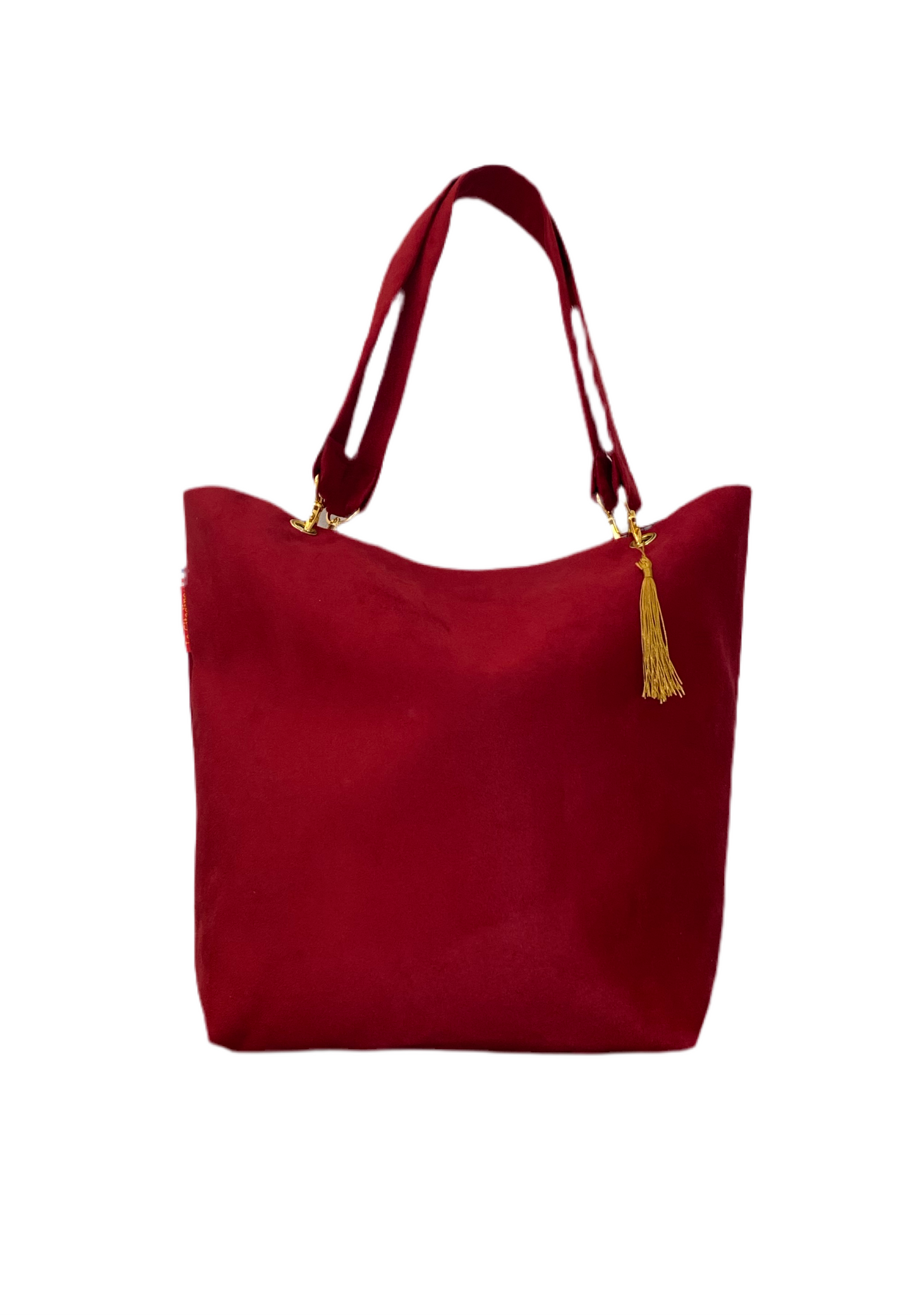 Sac cabas en suédine rouge Azalée