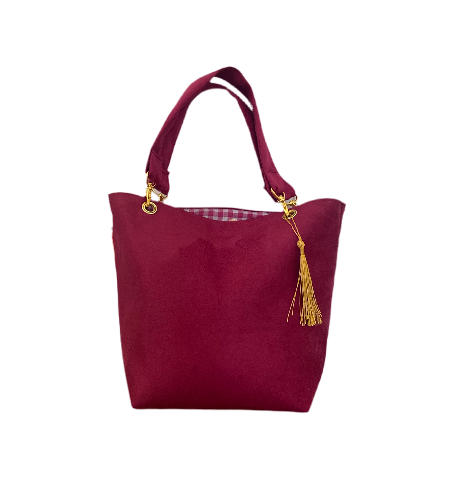 Sac à main en suédine fuchsia Pivoine