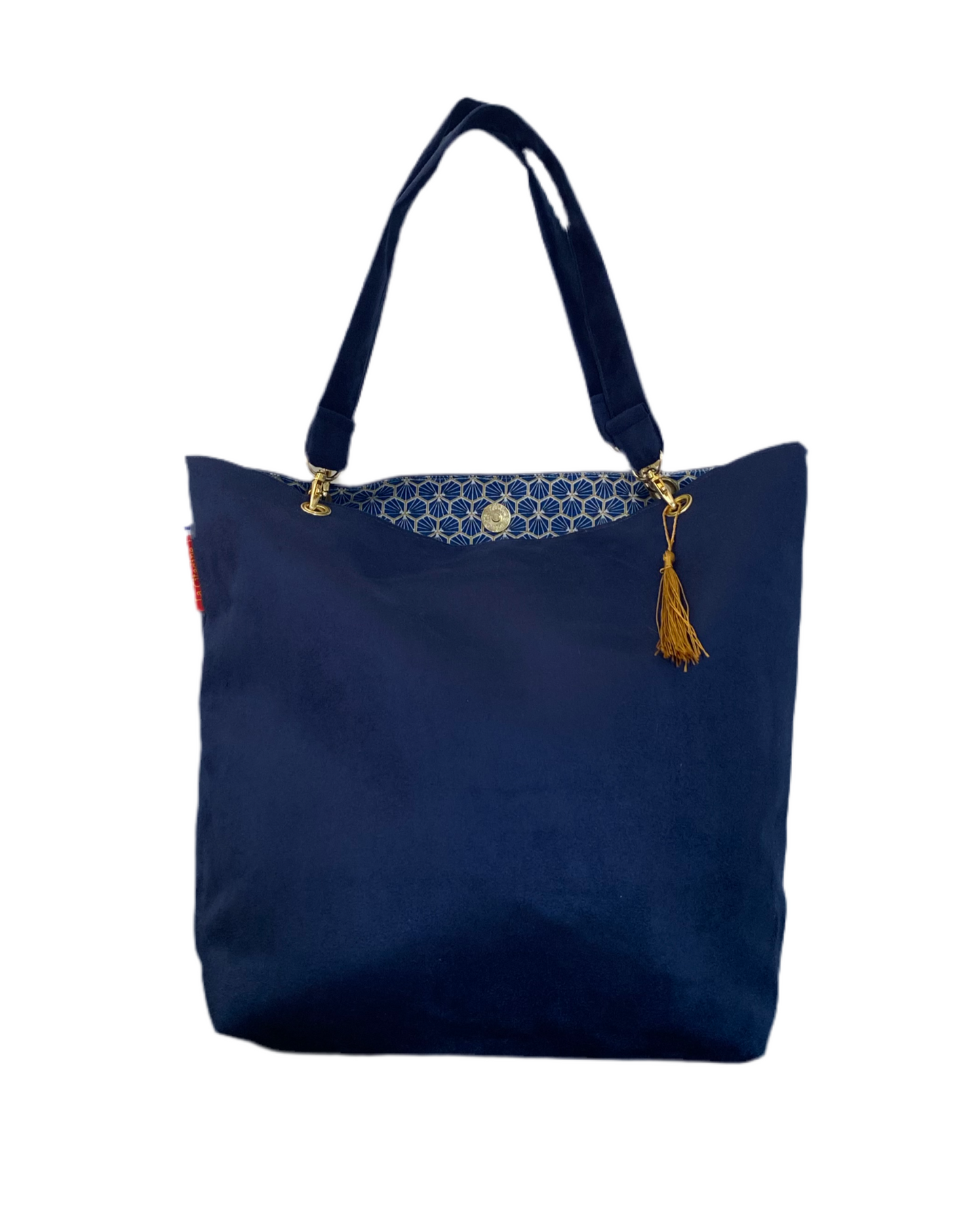 Sac cabas en suédine bleu foncé Jacinthe