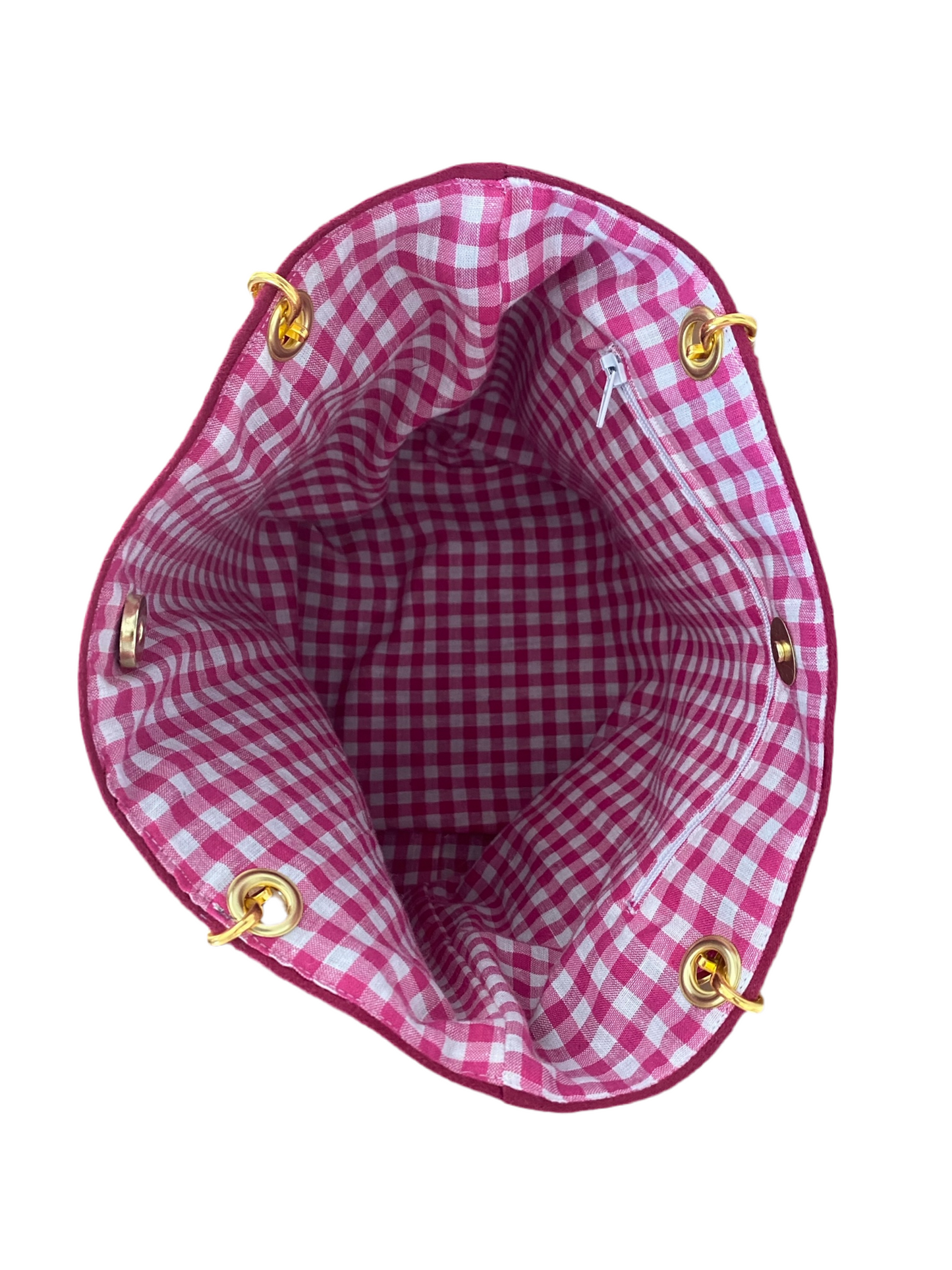 Sac à main en suédine fuchsia Pivoine