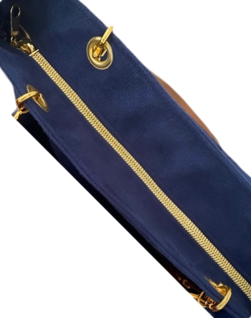 Sac cabas en suédine bleu foncé Jacinthe