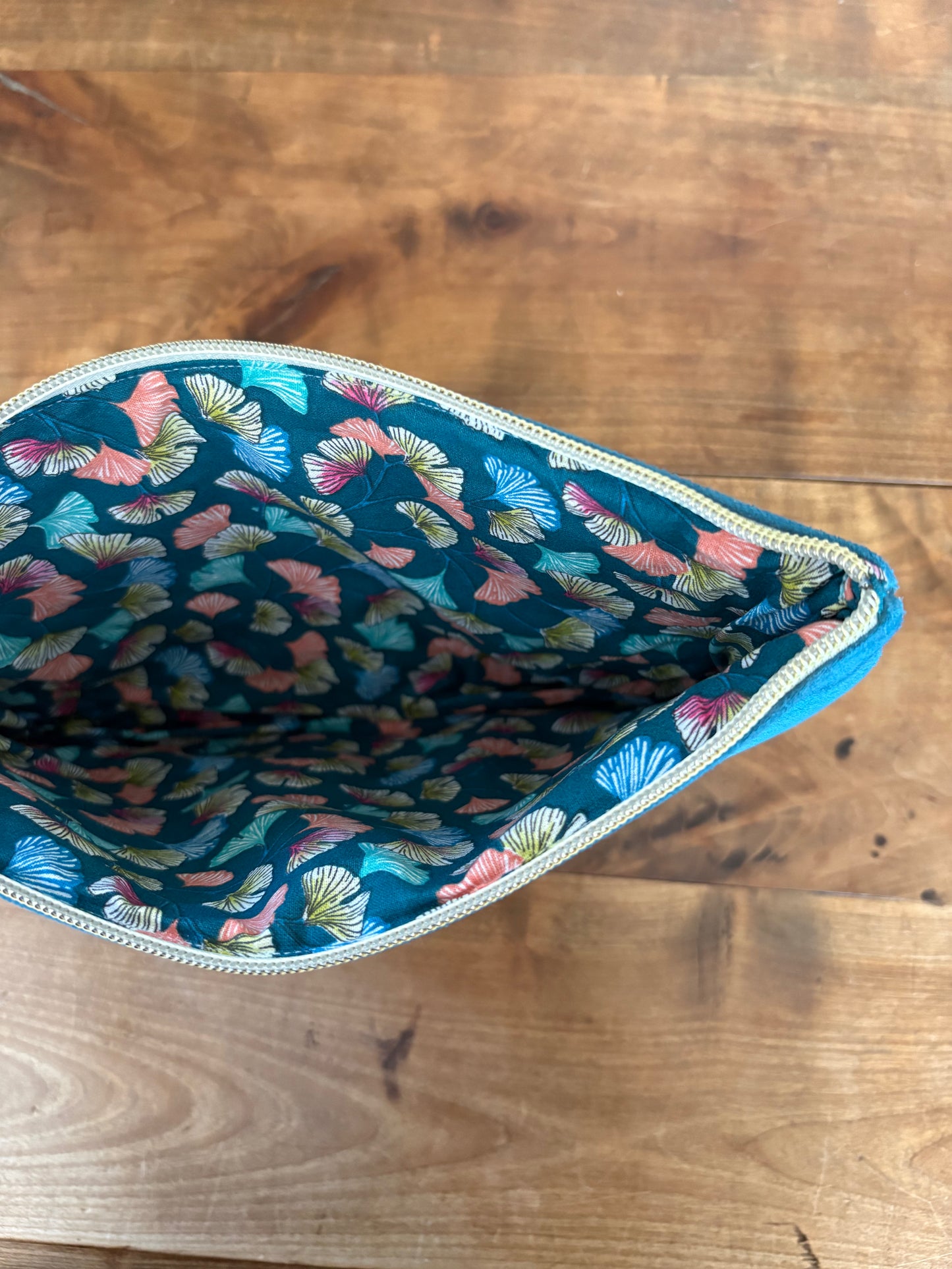 Pochette ouatée turquoise