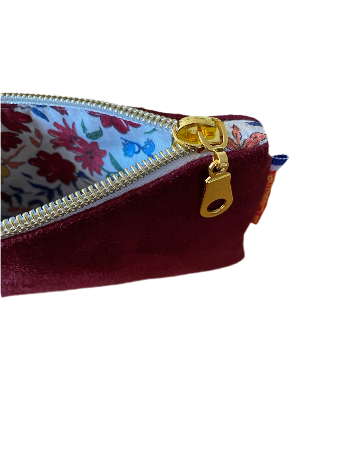 Mini pochette en suédine bordeaux Ancolie