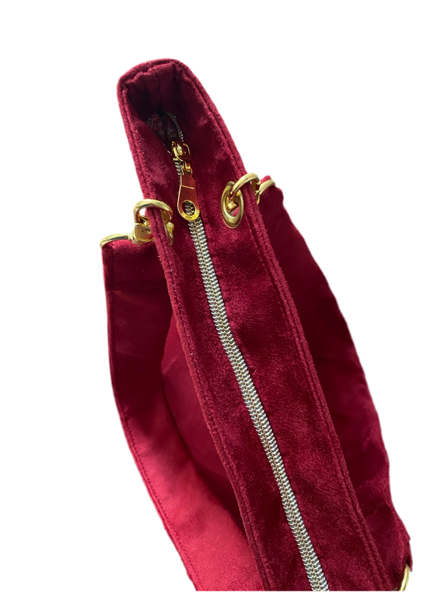 Sac cabas en suédine rouge Azalée