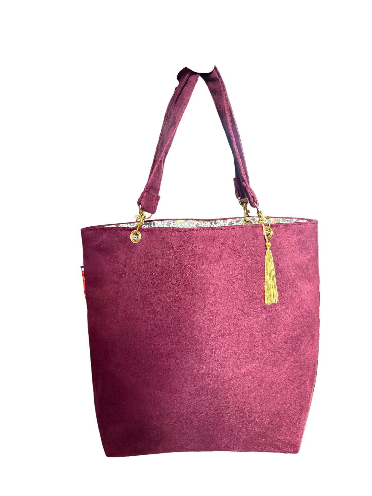 Sac cabas violet et fleuri