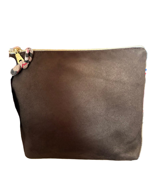 Trousse marron et tartan