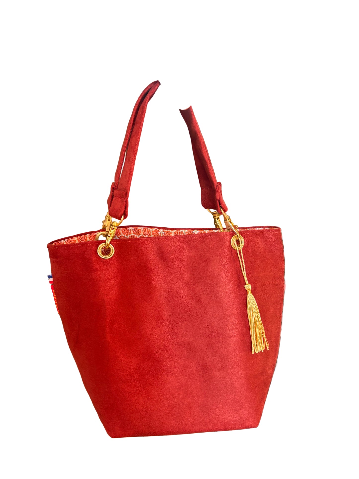 Sac à main rouille intérieur géométrique