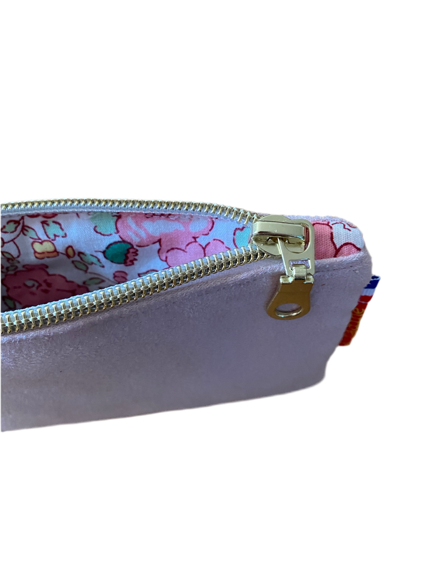 Mini pochette en suédine rose pâle Tulipe