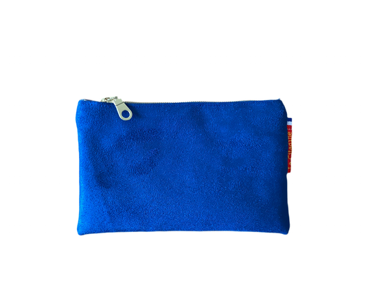 Mini pochette en suédine bleu roi Pervenche