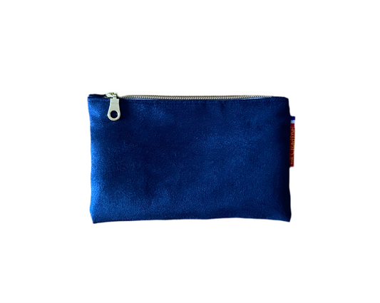 Mini pochette en suédine bleu foncé Jacinthe