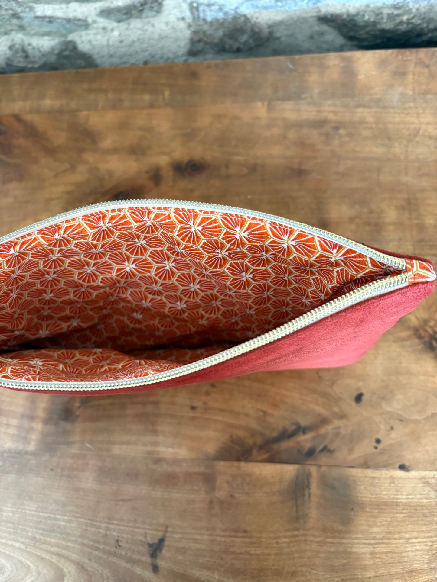 Pochette ouatée rouille