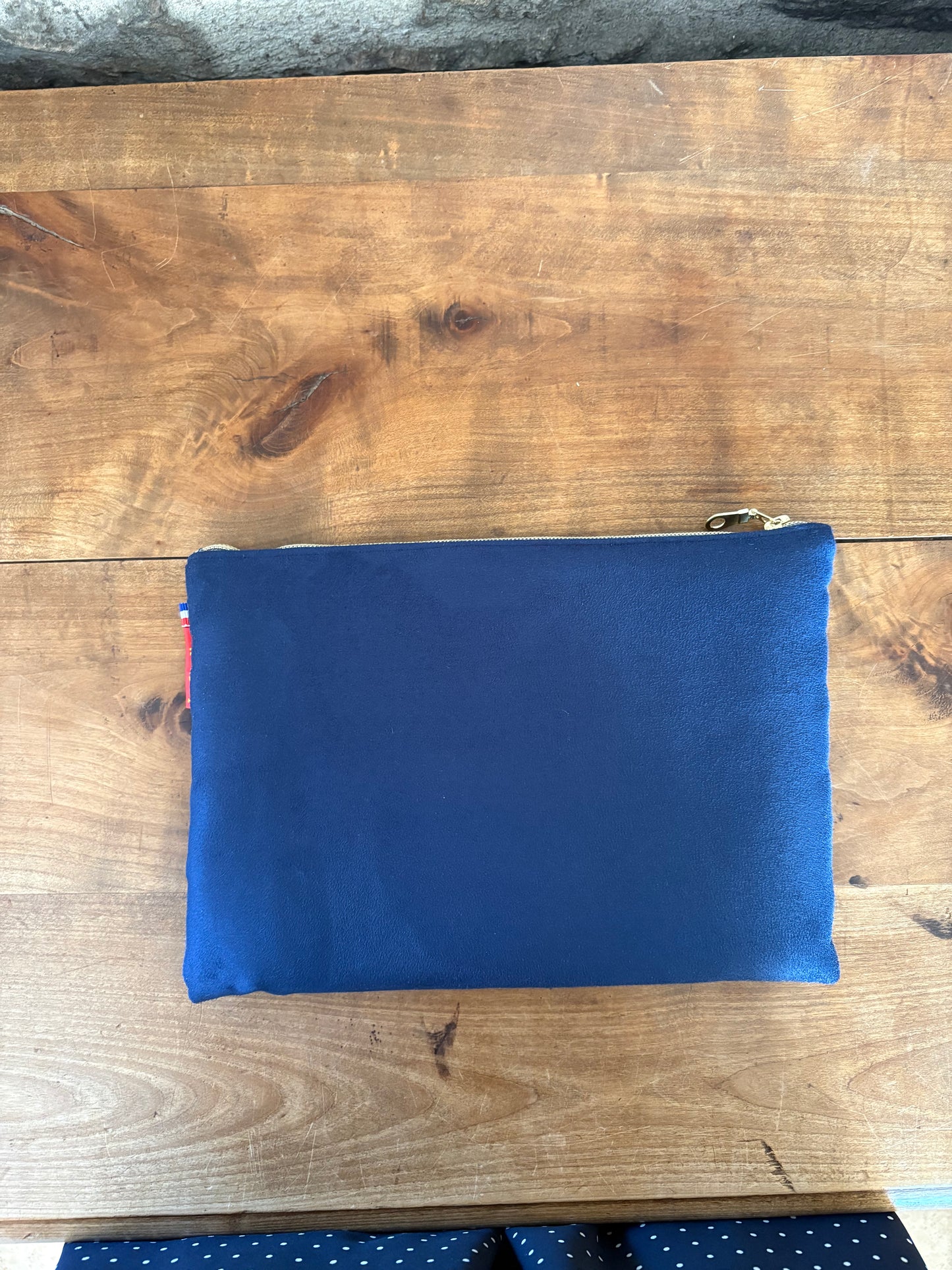 Pochette ouatée bleu nuit