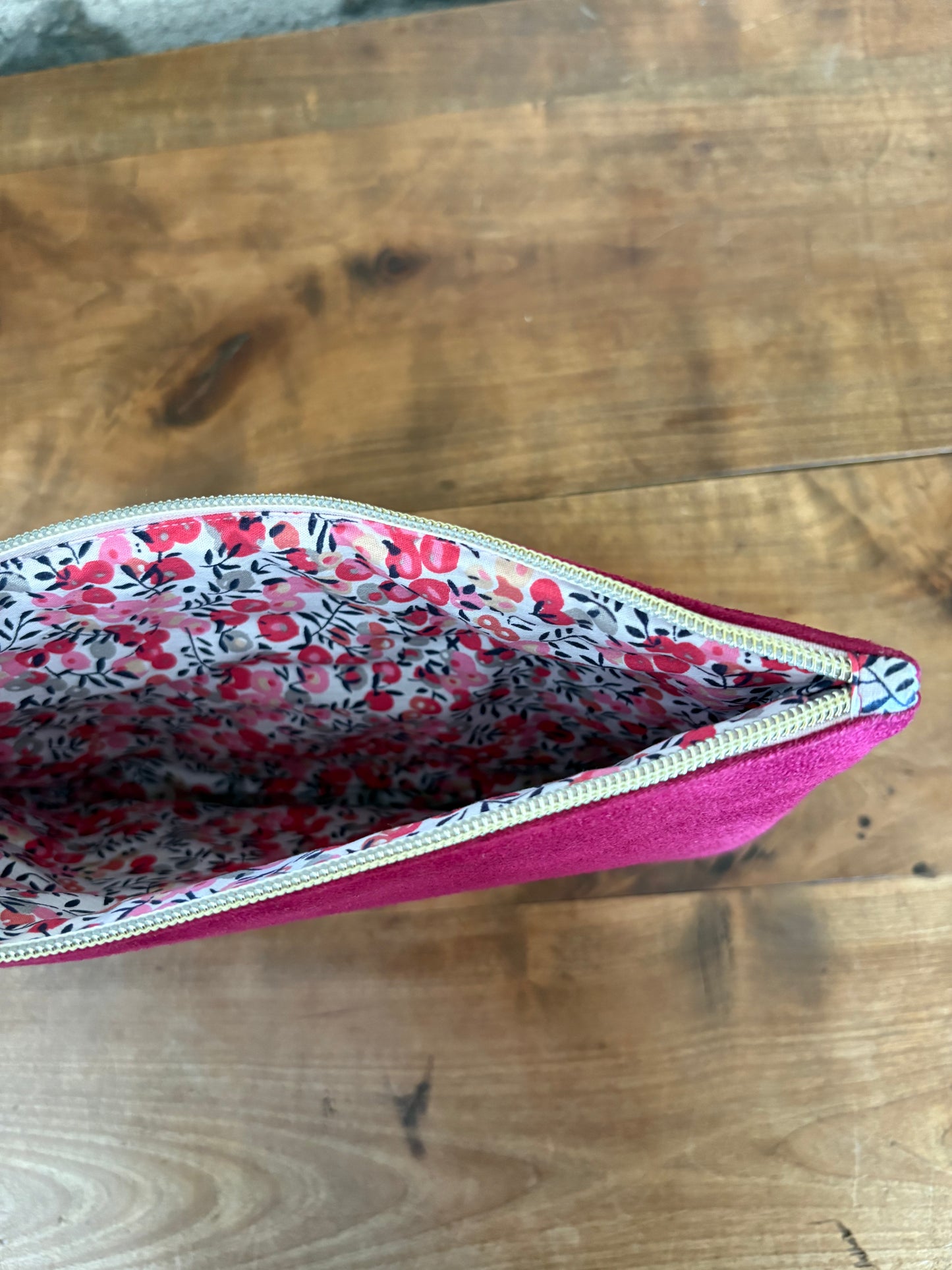 Pochette ouatée fuschia
