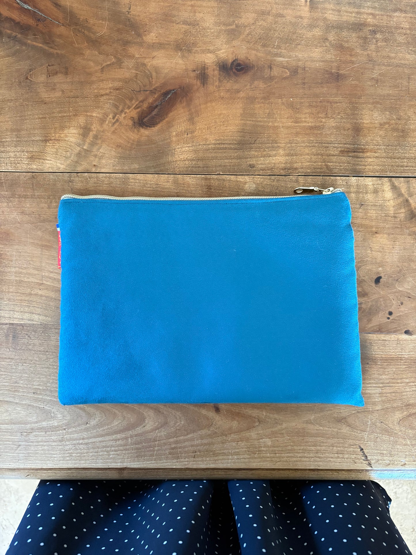 Pochette ouatée turquoise