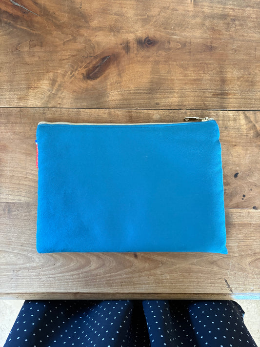 Pochette ouatée turquoise