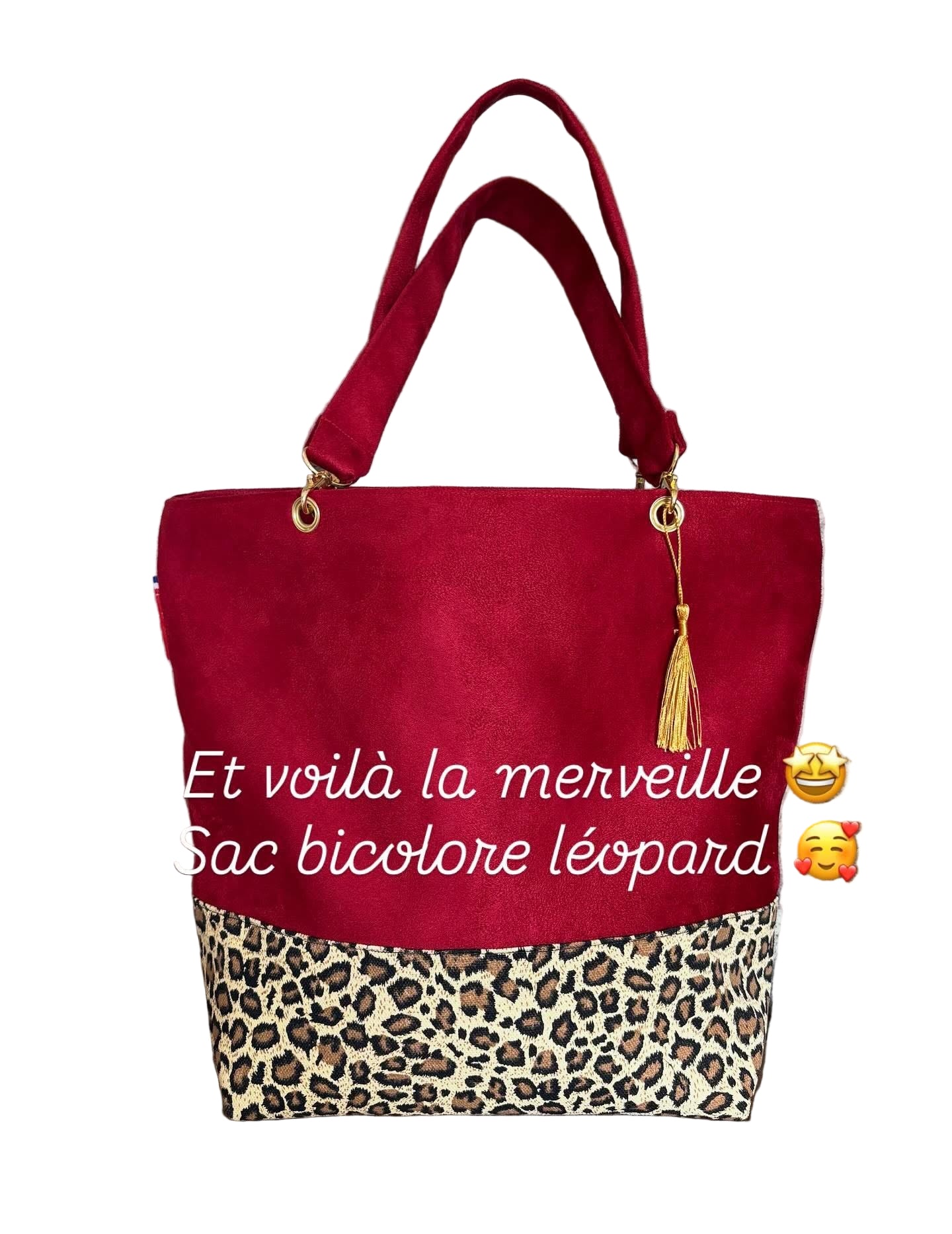 Sac cabas bicolore Léopard