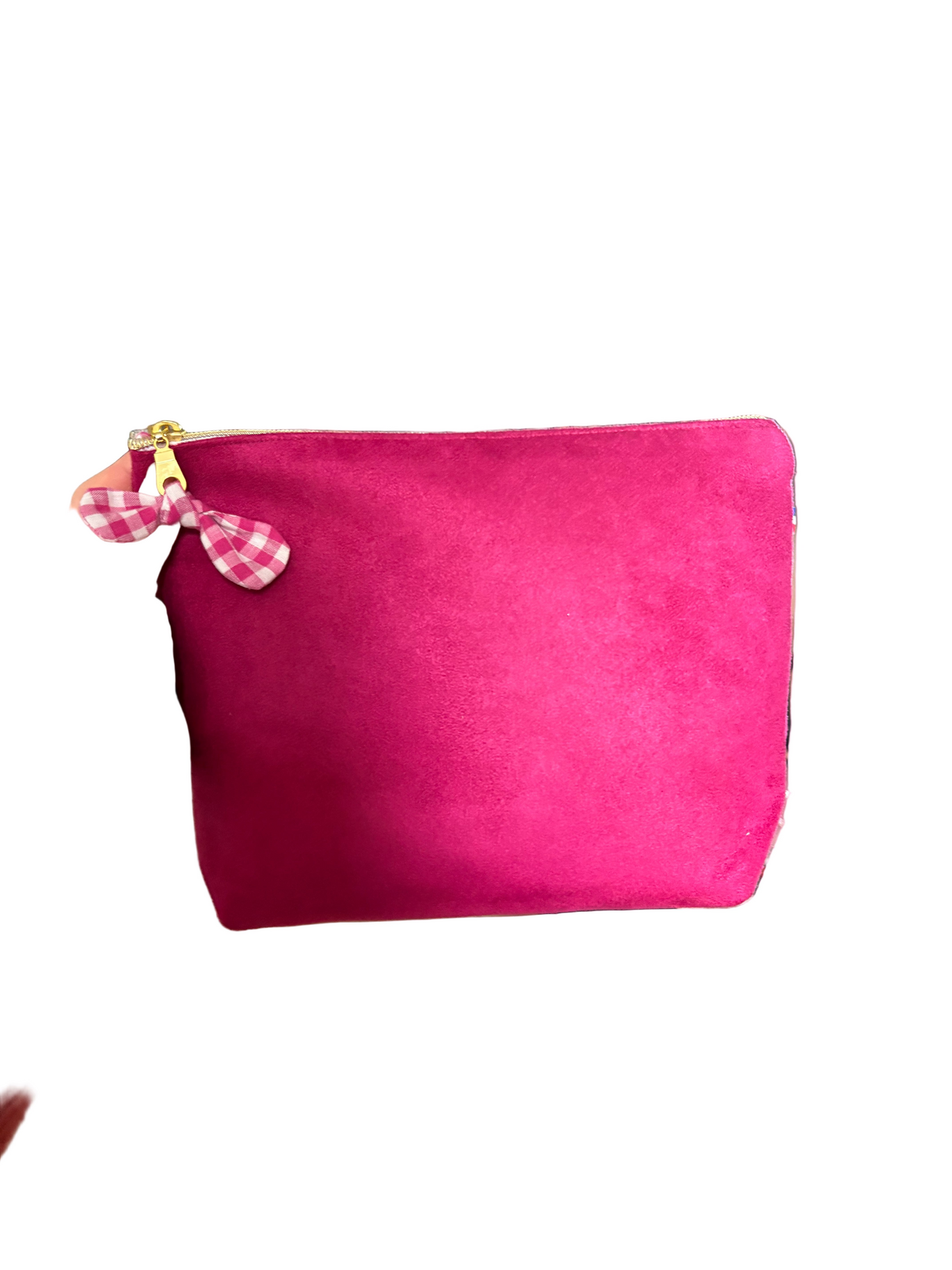 Trousse rose fuschia et vichy rose